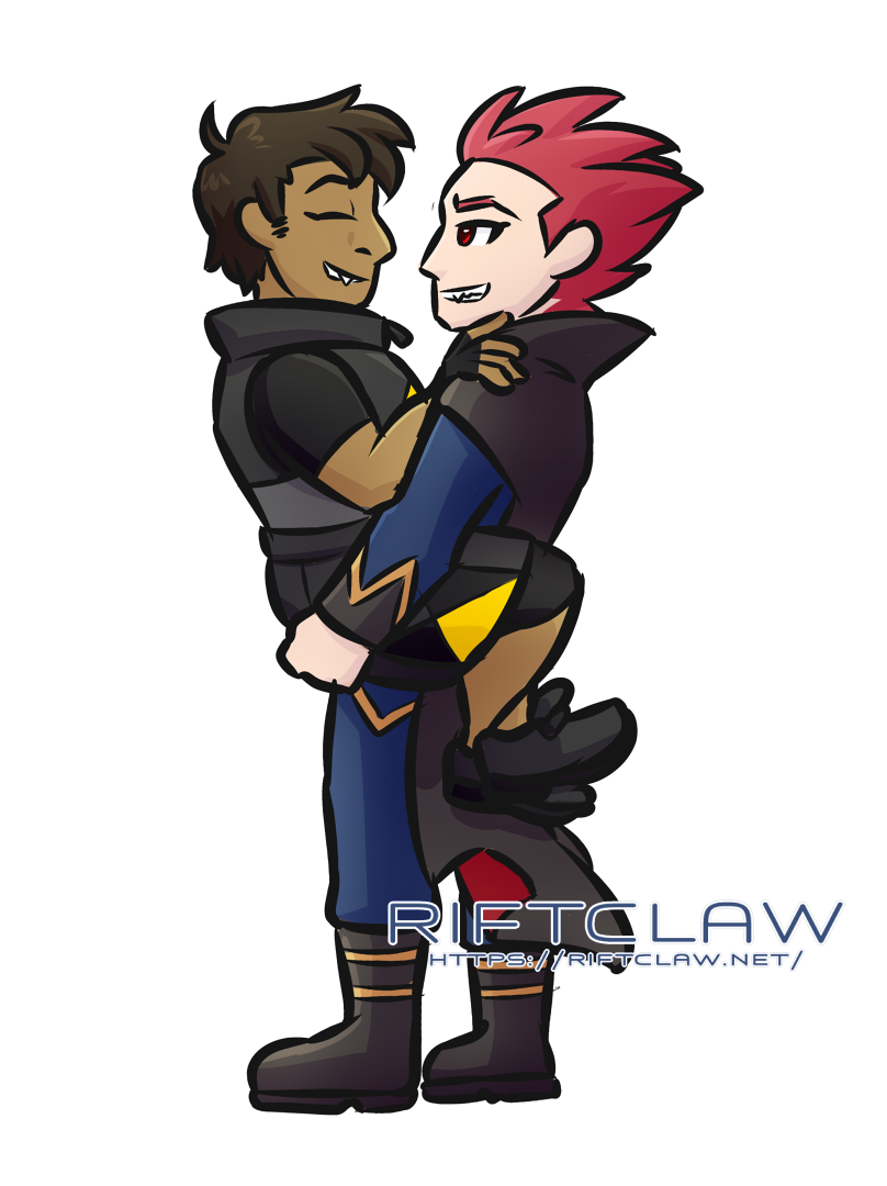 Gold and Lance being ridiculous. Art by Blake!